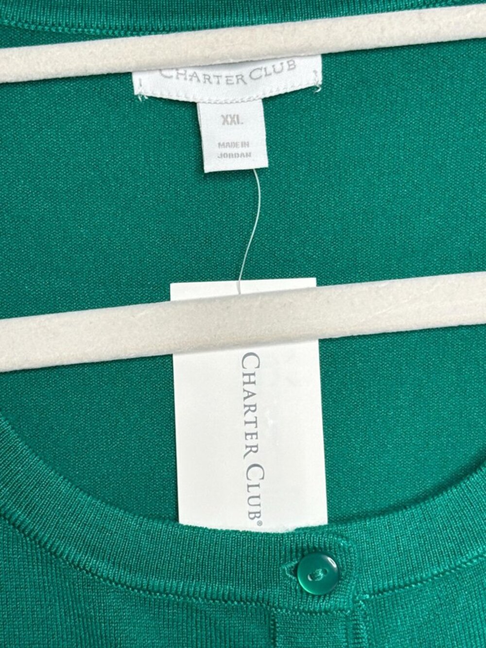 Charter Club XXL Emerald Green Button Front Cardigan Sweater - Picture 2 of 7